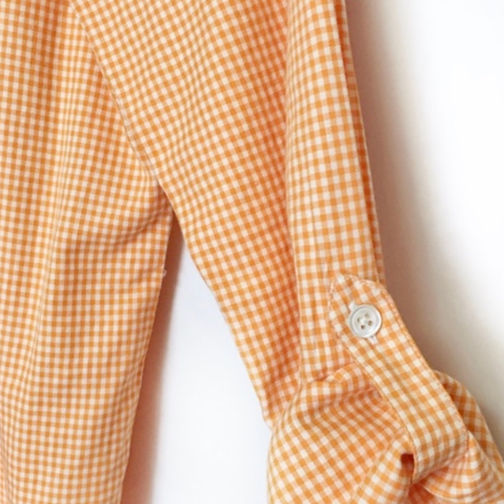 🆕 J.Jill Orange Embroidered Tuxedo Shirt Sz SM NWOT - Picture 5 of 11